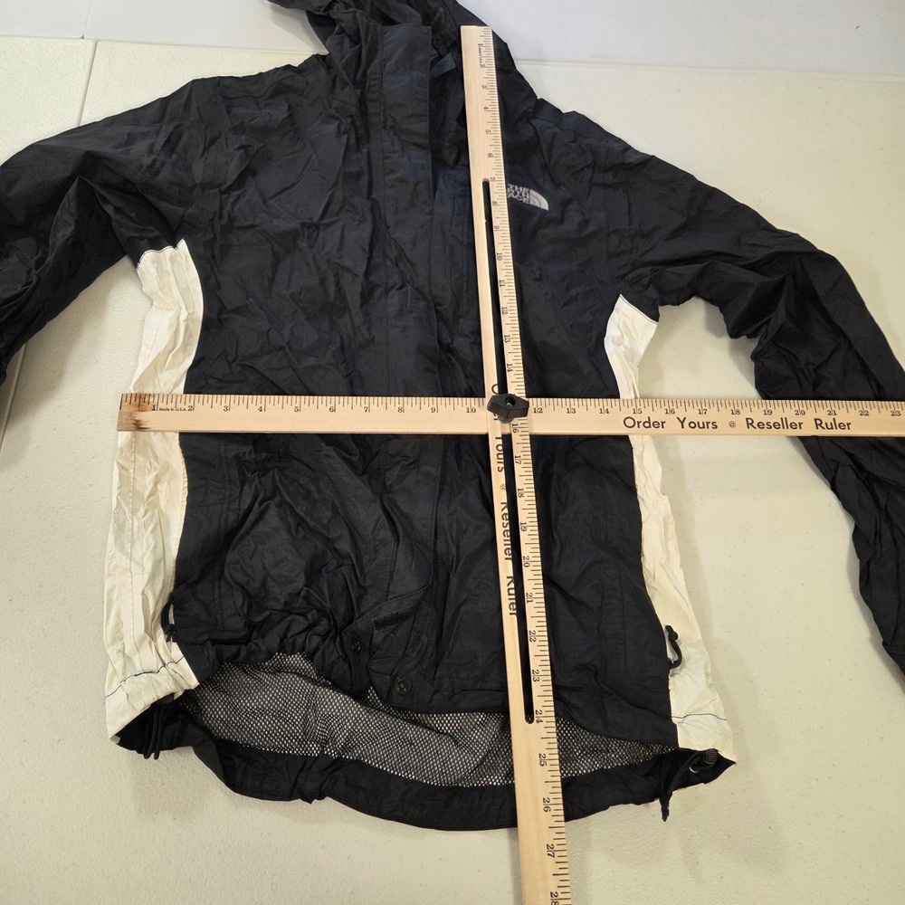 The North Face Womens XS Black Cream Hooded Mesh Lined Windbreaker Rain Jacket - Picture 4 of 5
